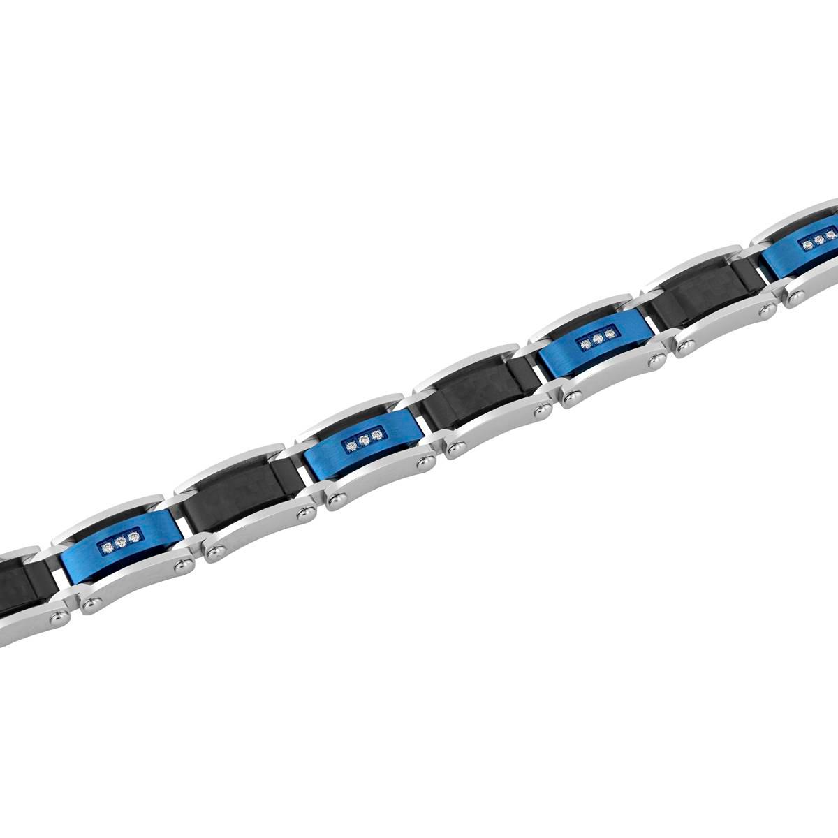 Mens Nova Star® Forged 1/10ctw. Lab Grown Diamond Link Bracelet