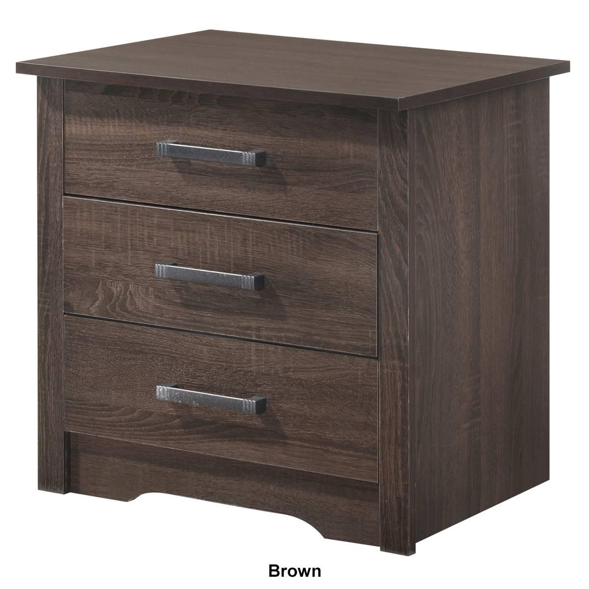 Passion Furniture Hudson 3-Drawer Nightstand
