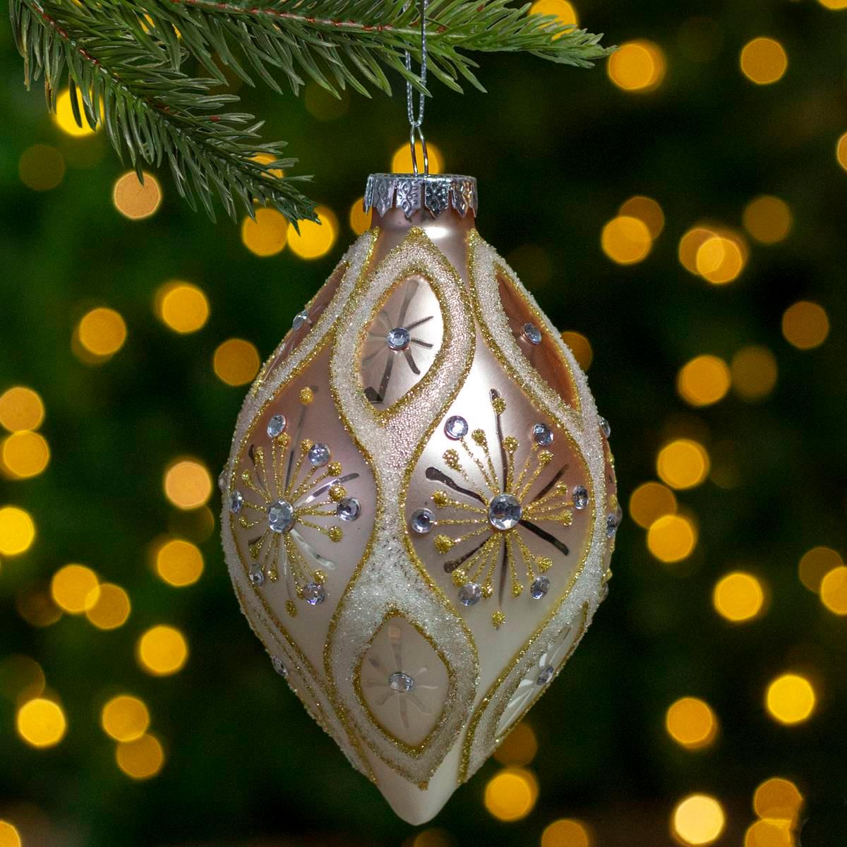 Northlight Seasonal 5.25in. Retro Glass Christmas Drop Ornament