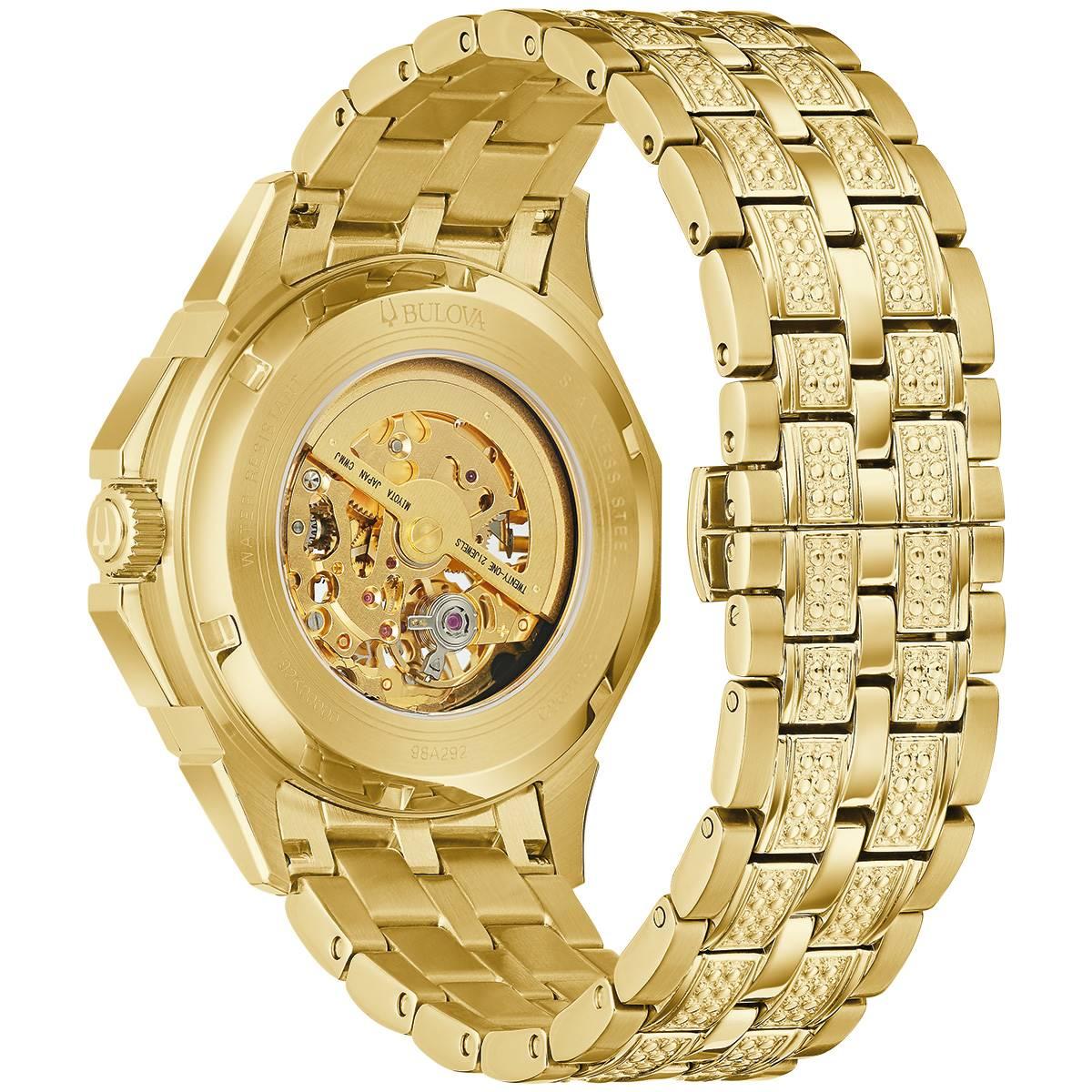 Mens Bulova Octava Gold-Tone Bracelet Watch - 98A292