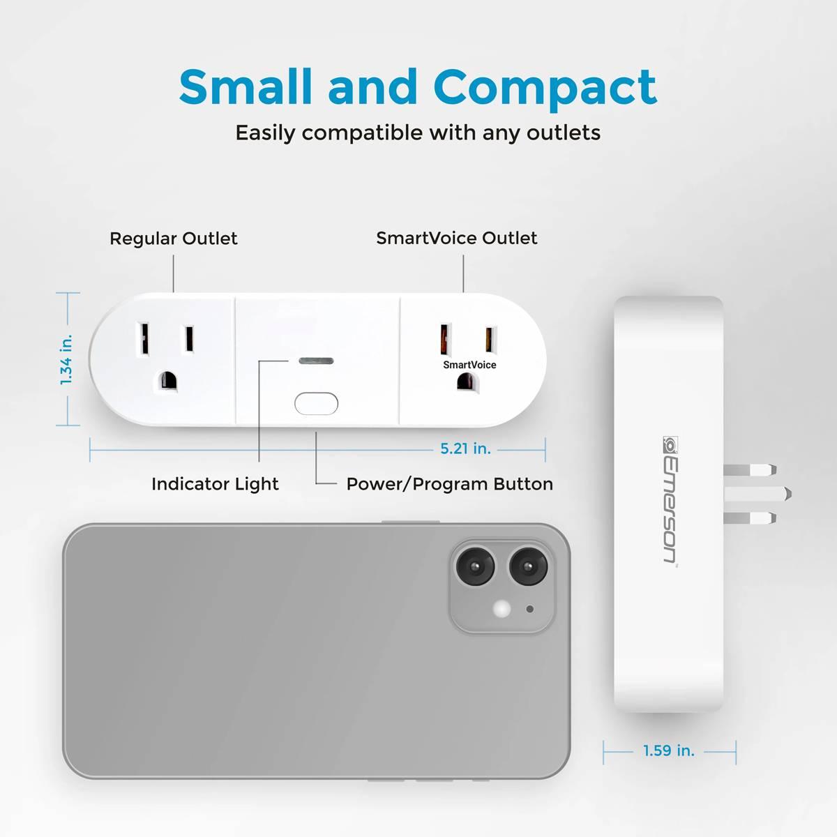 Emerson Smartvoice Dual Outlet Plug