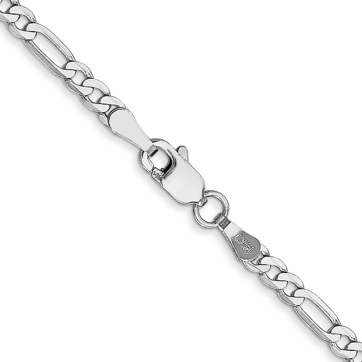 Gold Classics™ 2.75mm. 14k White Gold Flat Figaro Necklace