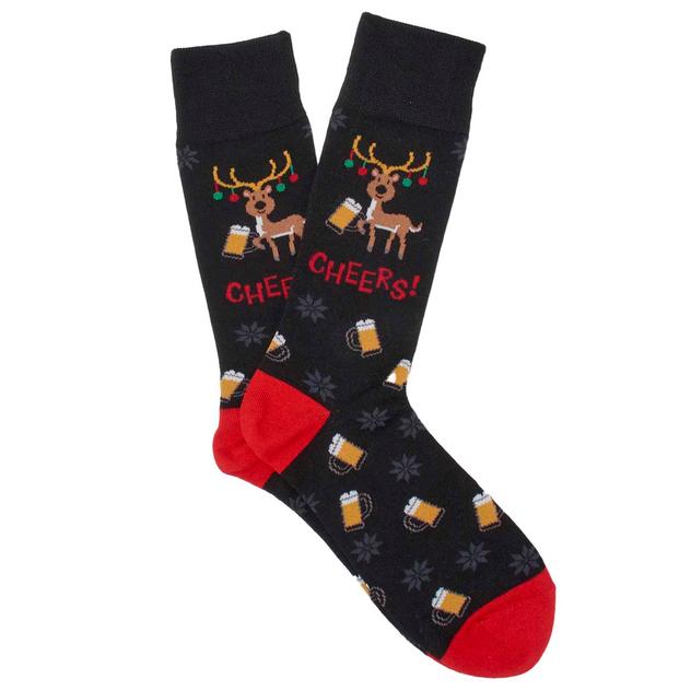 Mens Davco® Merry Reindeer Crew Socks