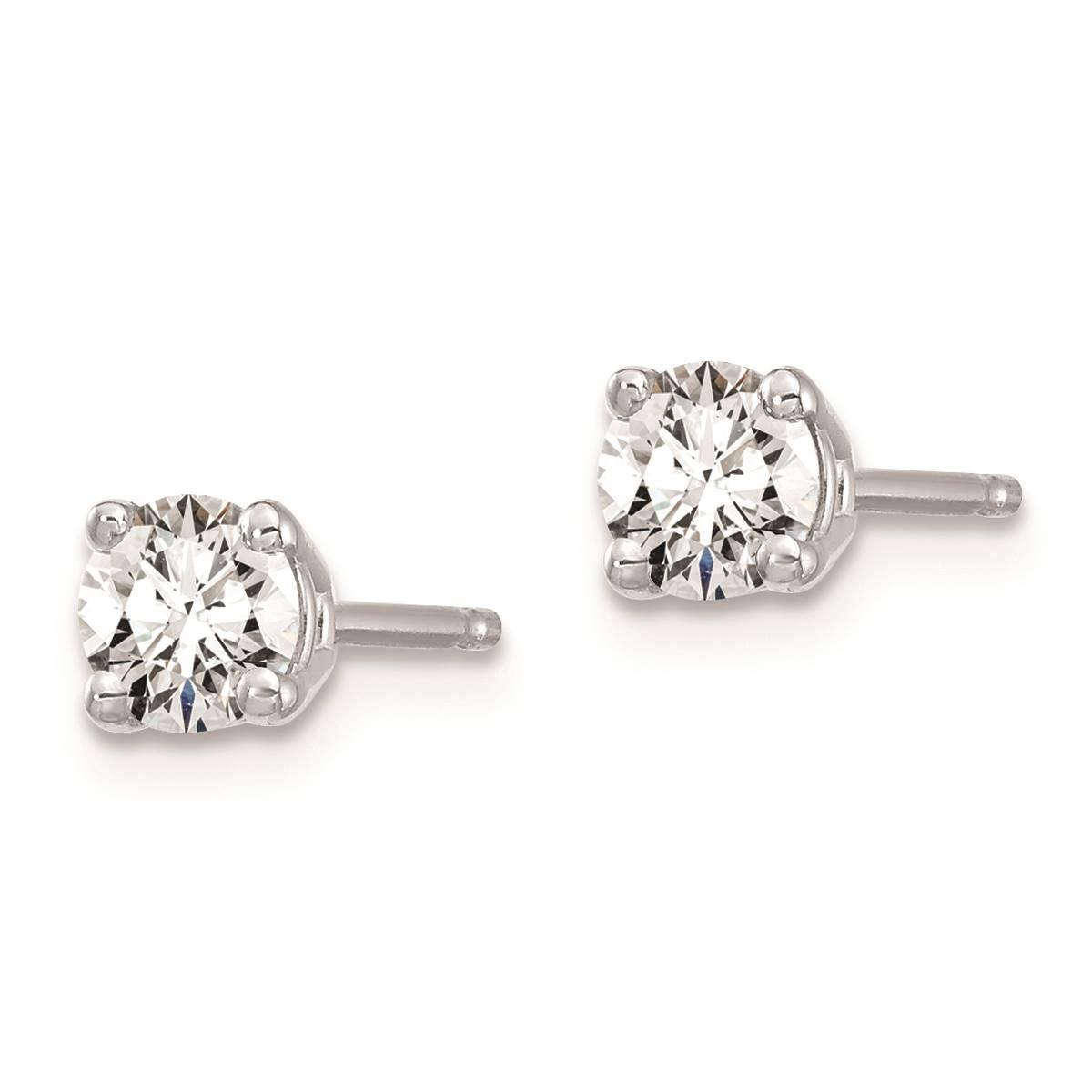 Pure Fire 14kt. White Gold 4-Prong 3/8ctw. Diamond Stud Earrings