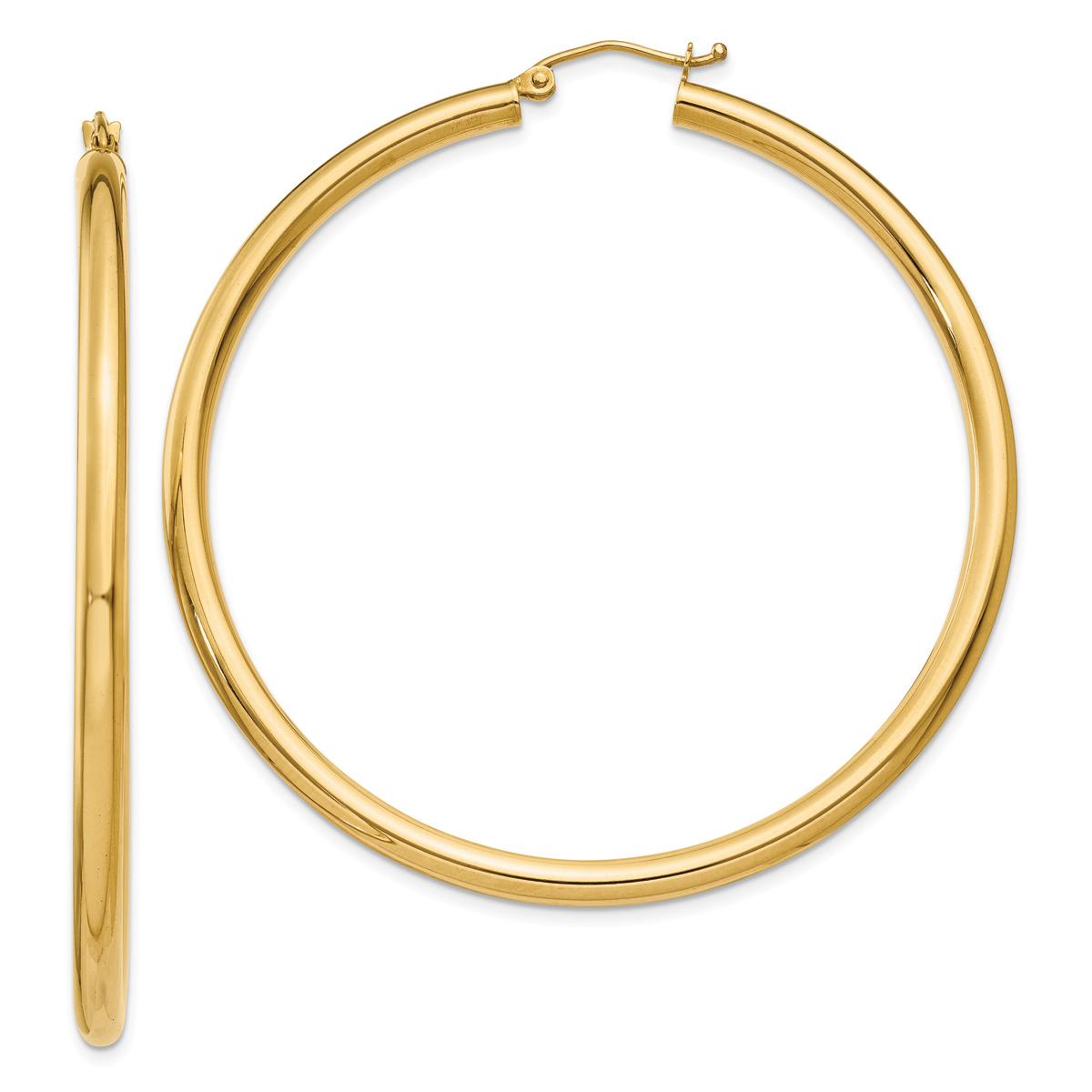 Gold Classics(tm) 14kt. Gold Polished 55mm Hoop Earrings