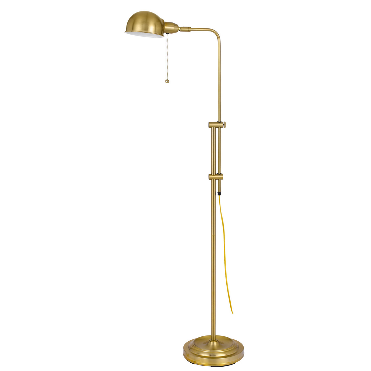 HomeRoots 58 Brass Adjustable Floor Lamp With Bronze Dome Shade