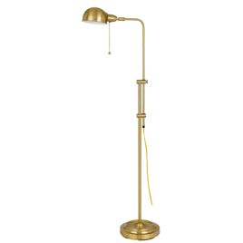 HomeRoots 58 Brass Adjustable Floor Lamp With Bronze Dome Shade