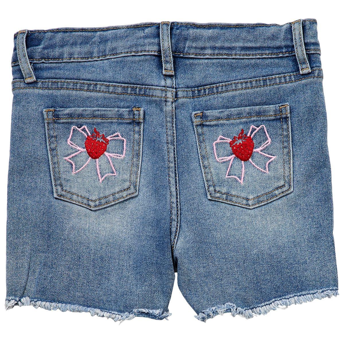 Girls (4-6x) YMI® Frayed Shorts w/ Strawberry Bow Back Pockets
