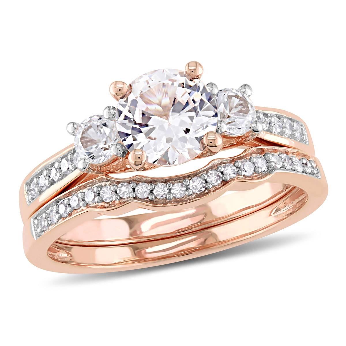 Gemstone Classics(tm) Rose Gold 1 1/3ct. Sapphire Bridal Set