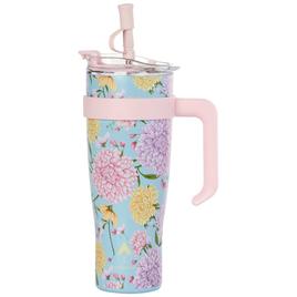 Double Wall Insulated 40oz. Hydrangea Tumbler with Straw
