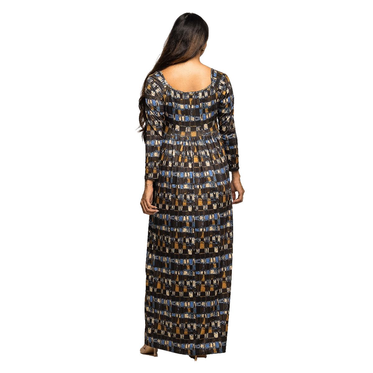 Womens 24/7 Comfort Apparel Geometric Maternity Maxi Dress