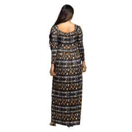 Womens 24/7 Comfort Apparel Geometric Maternity Maxi Dress