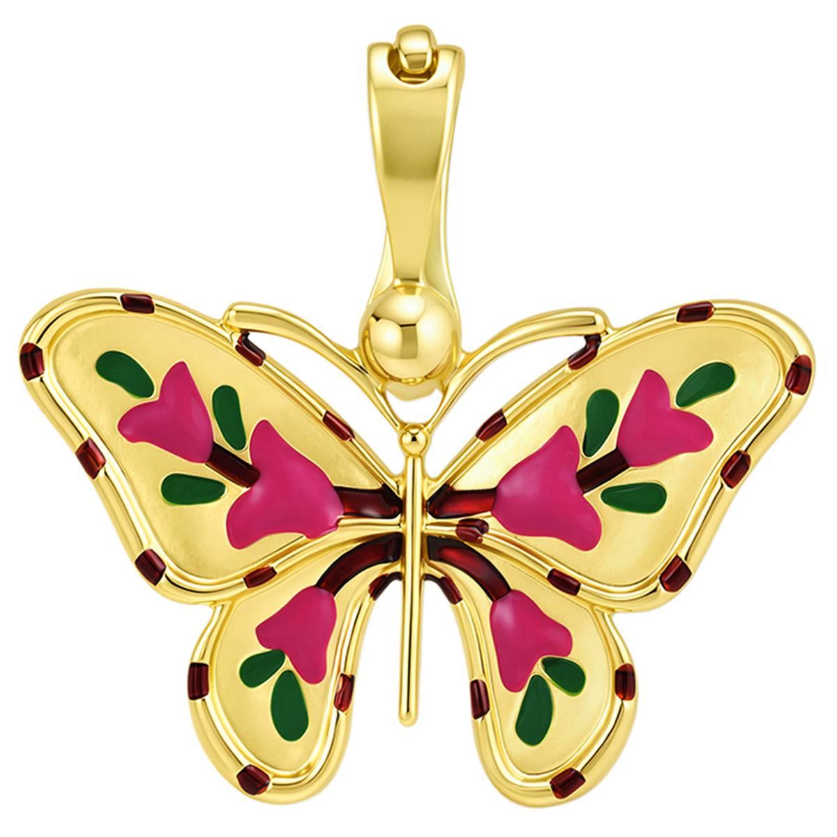 Wearable Art Fuchsia Flower Butterfly Enhancer