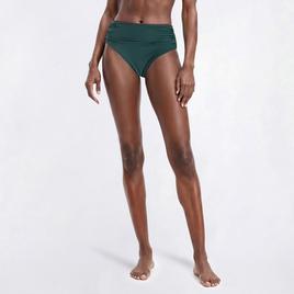 Womens Cupshe Solid Shirred High Waist Swim Bottom