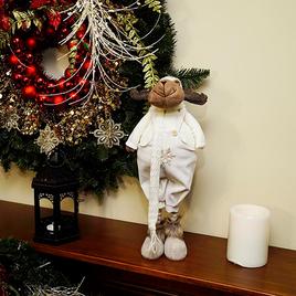 Northlight Seasonal 26in White and Brown Standing Boy Moose