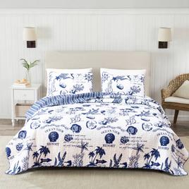 FreshFold 3pc. Nautical Coastal Themed Bedspread Quilt Set