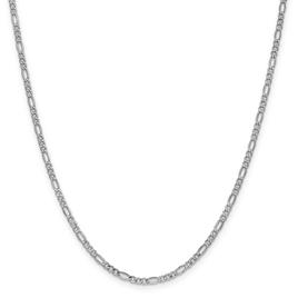 Unisex Gold Classics(tm) 2.5mm. 14k White Semi Solid Figaro Necklace