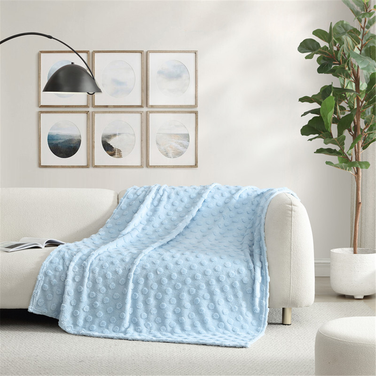 Swift Home Pom Pom Textured Soft Plush Cozy Throw Blanket