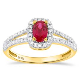 Gemstone Classics(tm) Created Ruby & Lab Grown Diamond Ring