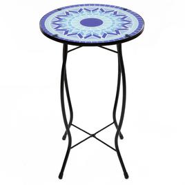 Northlight Seasonal 19in. Blue Sun Mosaic Patio Side Table