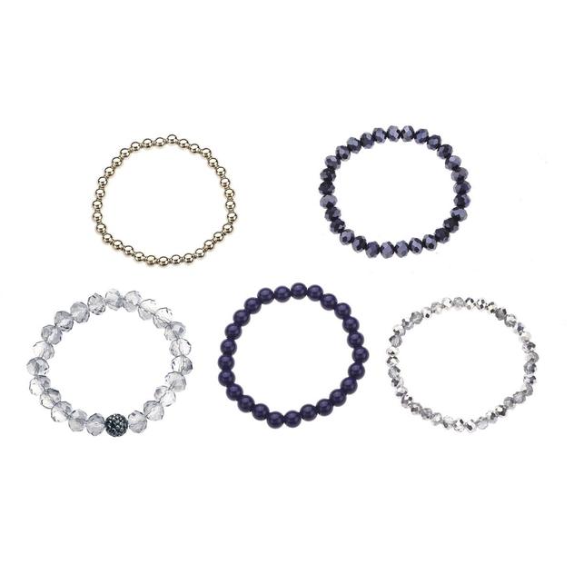 Ashley Cooper™ 5pc. Silver-Tone & Blue Stretch Bracelet Set