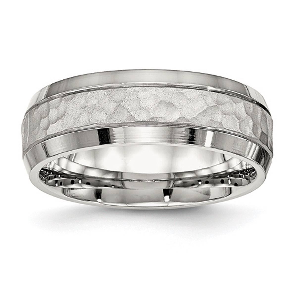 Mens Gentlemens Classics(tm) 7.5mm Hammer Detailed Wedding Band