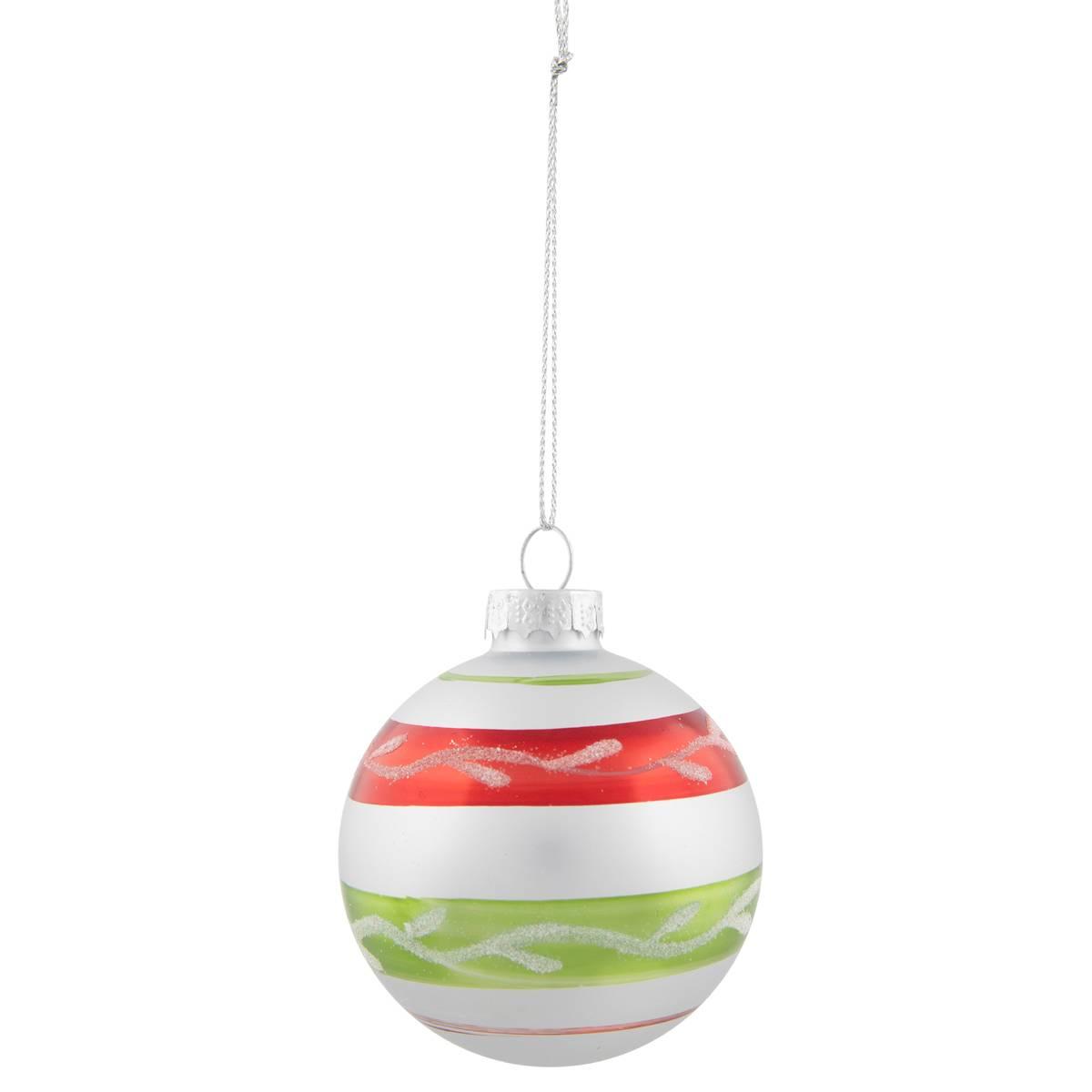 Northlight Seasonal 9ct. Striped Glitter Christmas Ornaments