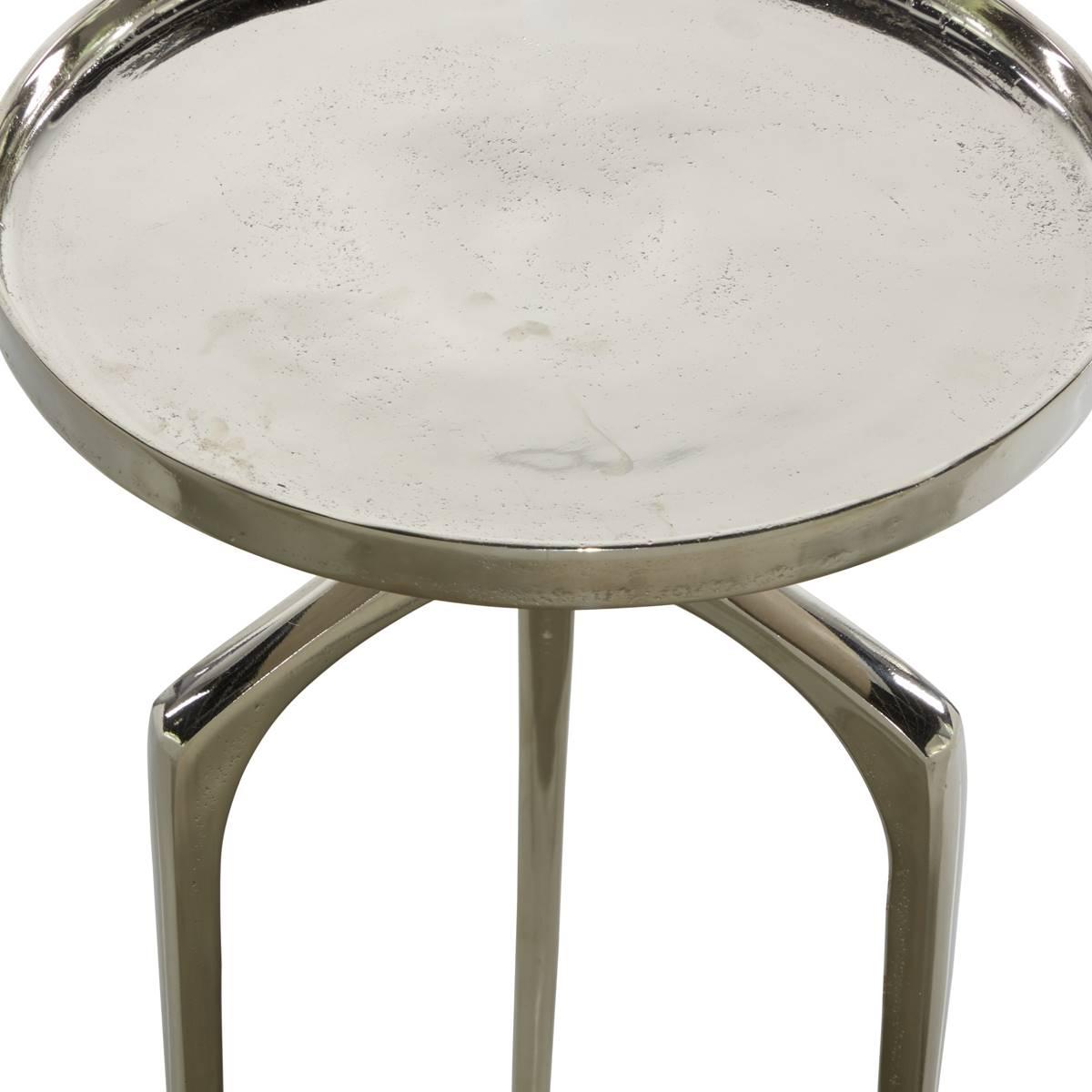 9th & Pike® Contemporary Round Silver Aluminum Raised Edge Table