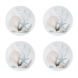 Avanti Starfish Woven Braided Round Placemats - Set of 4