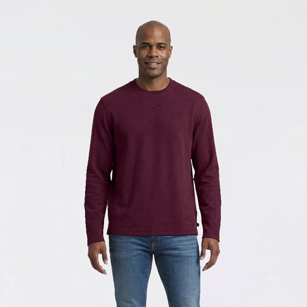 Mens LANDS’ END® Brushed Pique Long Sleeve Crew Neck Sweatshirt