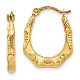 Gold Classics(tm) 14kt. Gold Hollow Oval Hoop Earrings