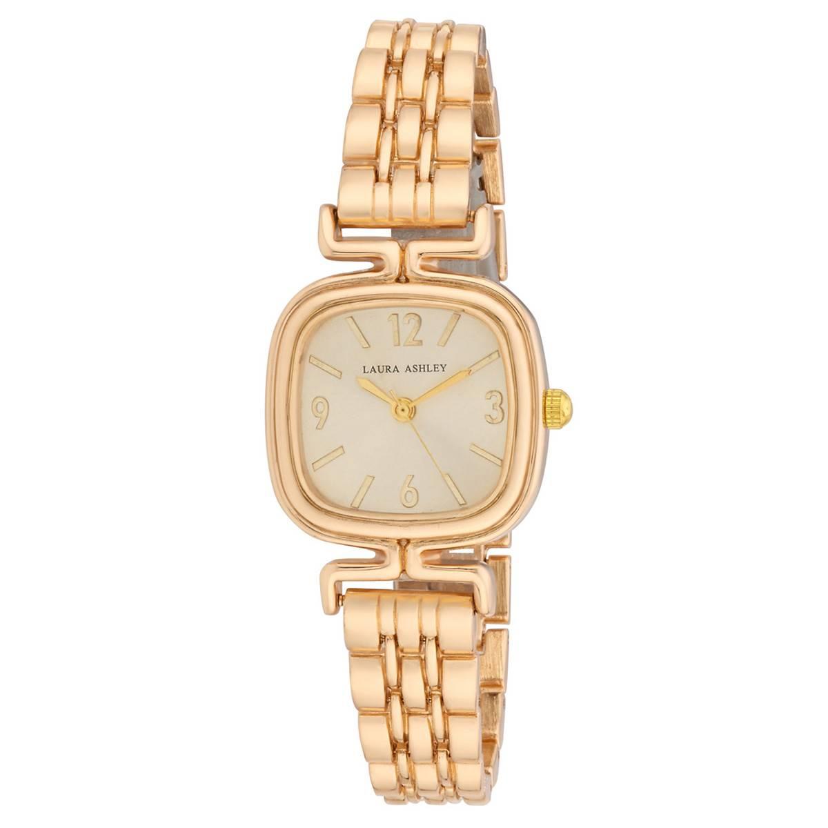 Womens Laura Ashley(R) Square Link Bracelet Watch - LA2106YG
