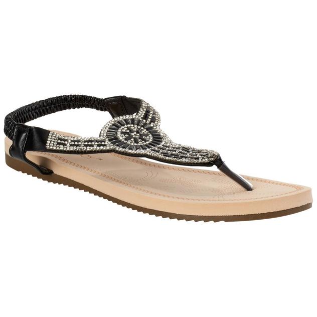 Womens Ella & Joy Rhinestone Thong Sandals