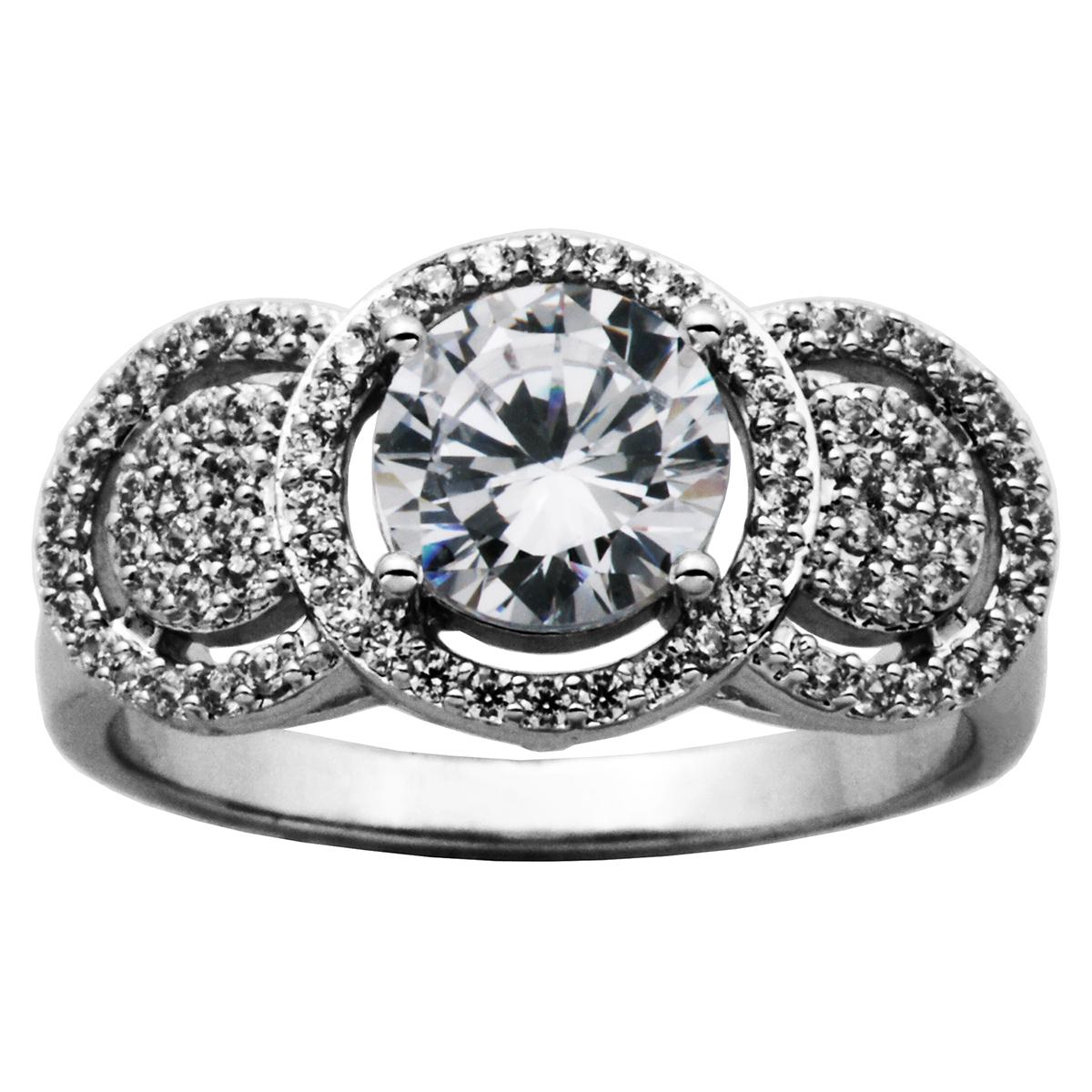 Cubic Zirconia 3 Circle Statement Ring