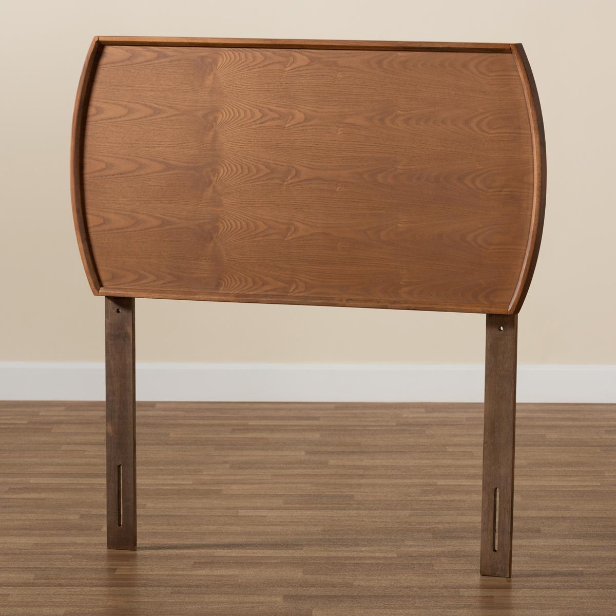 Baxton Studio Laurien Ash Walnut Wood Twin Size Headboard