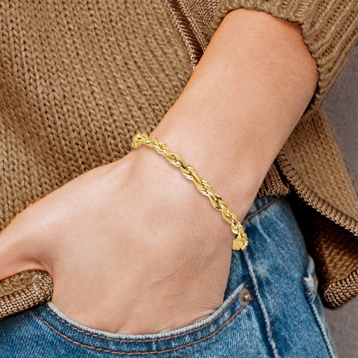 Gold Classics™ 4.25mm. 14kt. Semi Solid Rope Chain Bracelet