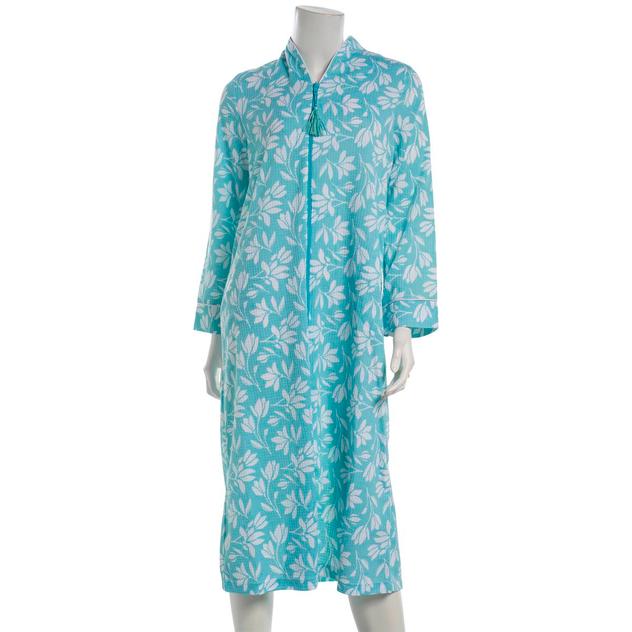 Plus Size Jasmine Rose Long Sleeve Tulip Knit Zip Robe