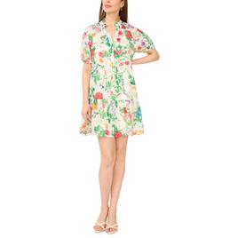 Womens MSK Short Sleeve Floral Babydoll A-Line Dress