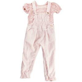 Toddler Girls Kensie Floral Top & Smocked Overall Set