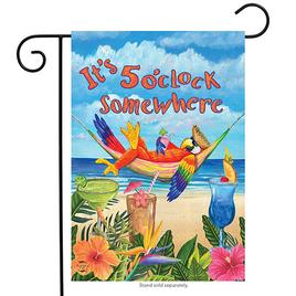 Briarwood Lane 5 O'Clock Parrot Garden Flag