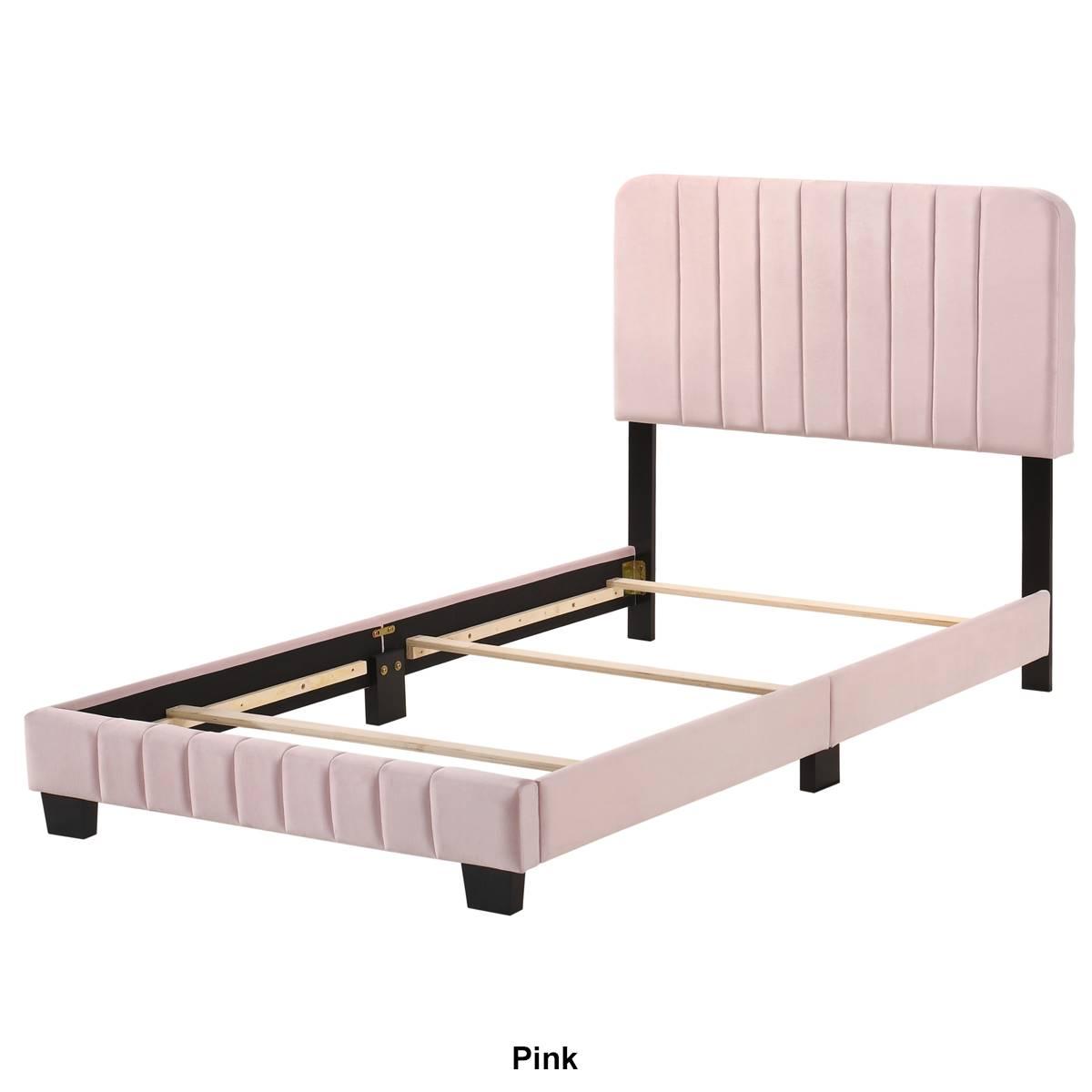 Passion Furniture Lodi Velvet Upholstered Tufted Bed Frame - Twin