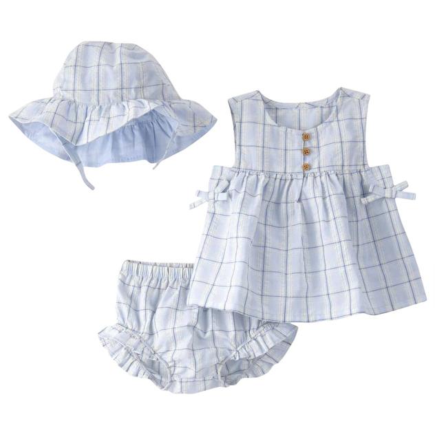 Baby Girl (NB-9M) Carter's® Plaid Ruffle Set & Bucket Hat