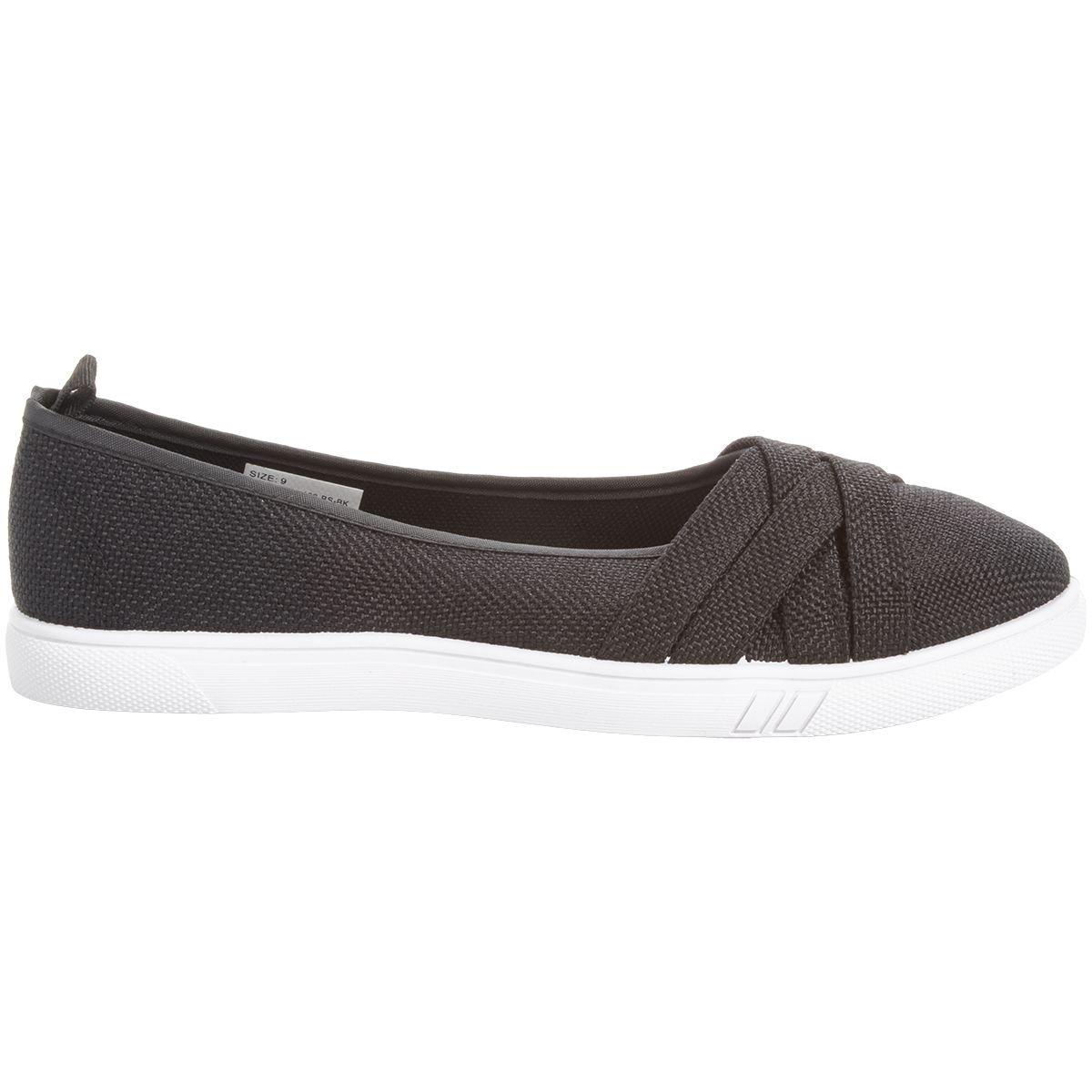 Womens Ashley Blue Solid Canvas Slip On Flats