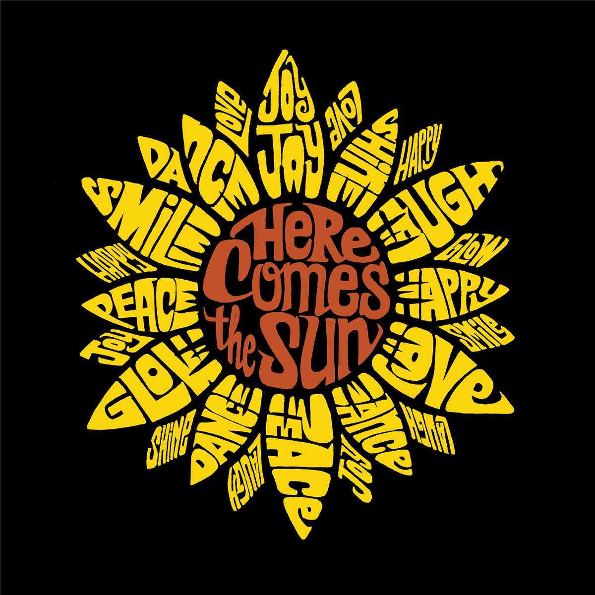 Womens LA Pop Art Sunflower Word Art Graphic Tee