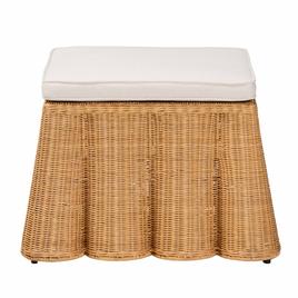 bali & pari Palm Bohemian Honey Scallop Rattan Ottoman