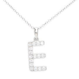 Gianni Argento Silver Initial Pendant Necklace - E