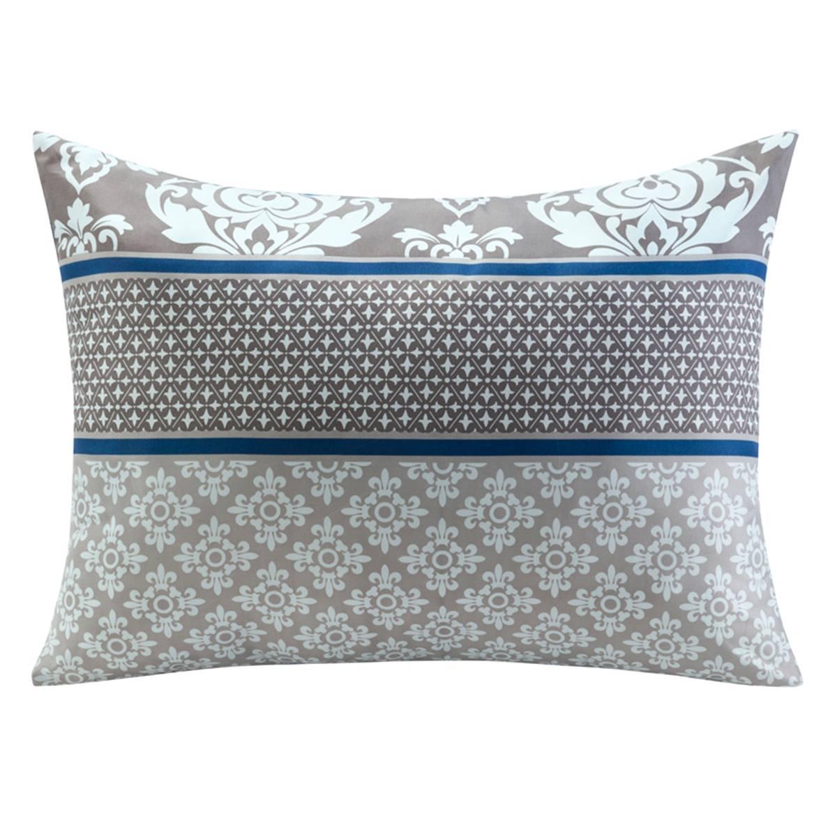 VCNY Home Beckham Blue Damask Queen Bed-in-a-Bag Comforter Set