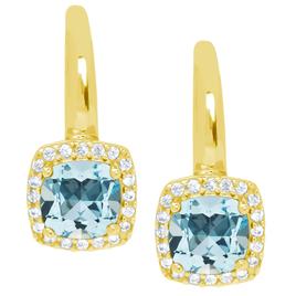 Gianni Argento Blue Topaz Cushion Leverback Earrings