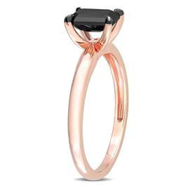 Radiant Rainbow™ Rose Gold Emerald-Cut Black Diamond Ring
