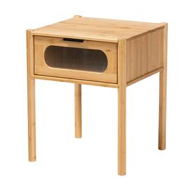 Baxton Studio Naresh Brown Bamboo Wood 1-Drawer End Table
